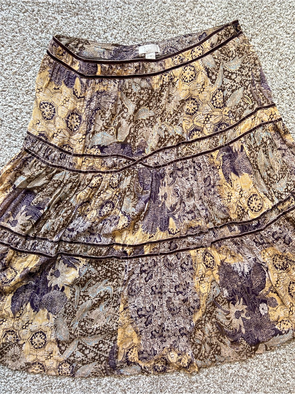 Tiered Floral Midi Skirt by Christopher & Banks - Picture 8 of 9